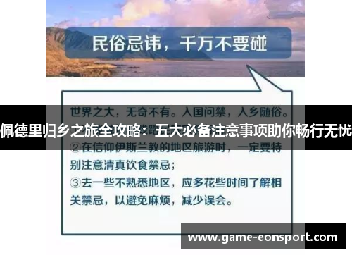 佩德里归乡之旅全攻略：五大必备注意事项助你畅行无忧